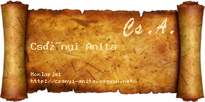 Csányi Anita névjegykártya