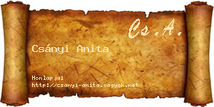 Csányi Anita névjegykártya