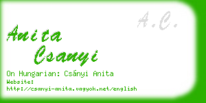 anita csanyi business card