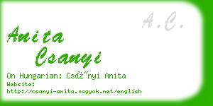anita csanyi business card
